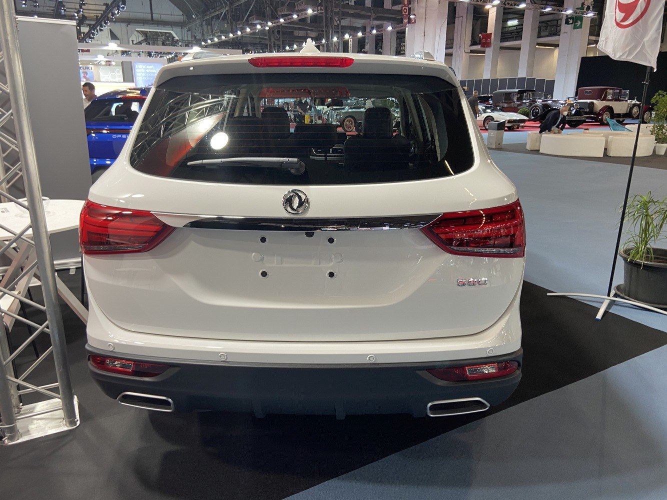 Rear view of SUV with LED taillights and dual exhaust