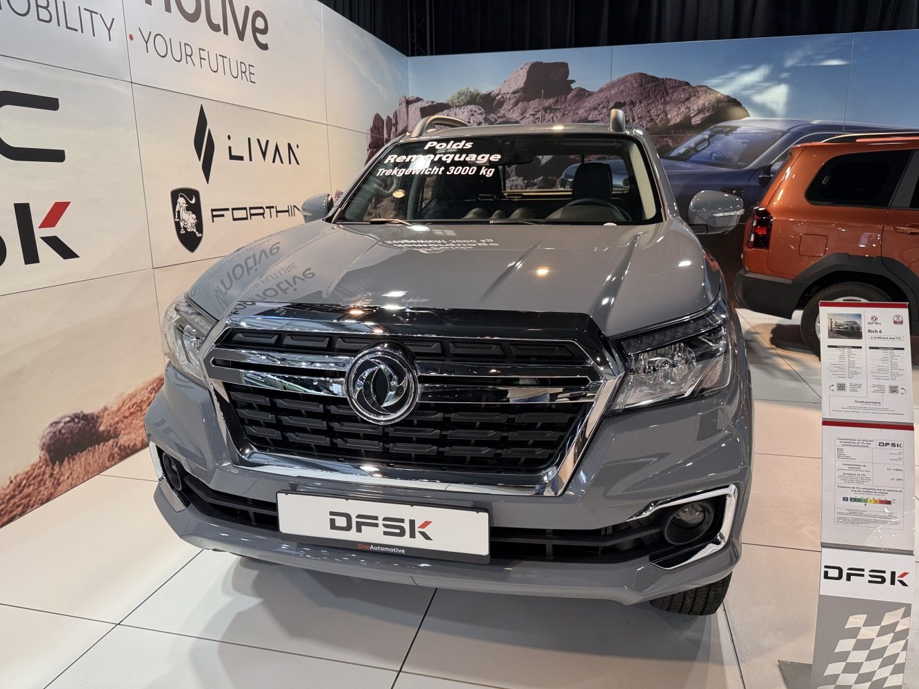 Close-up of front grille and headlights of a modern vehicle