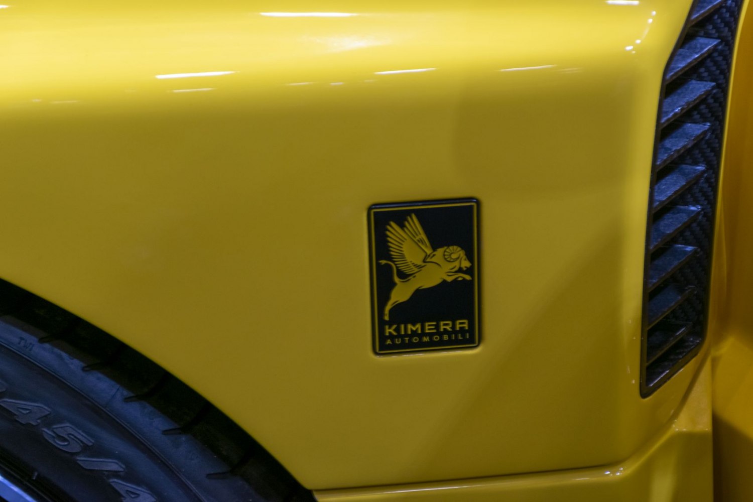 Kimera EVO37 emblem with side vent on yellow body