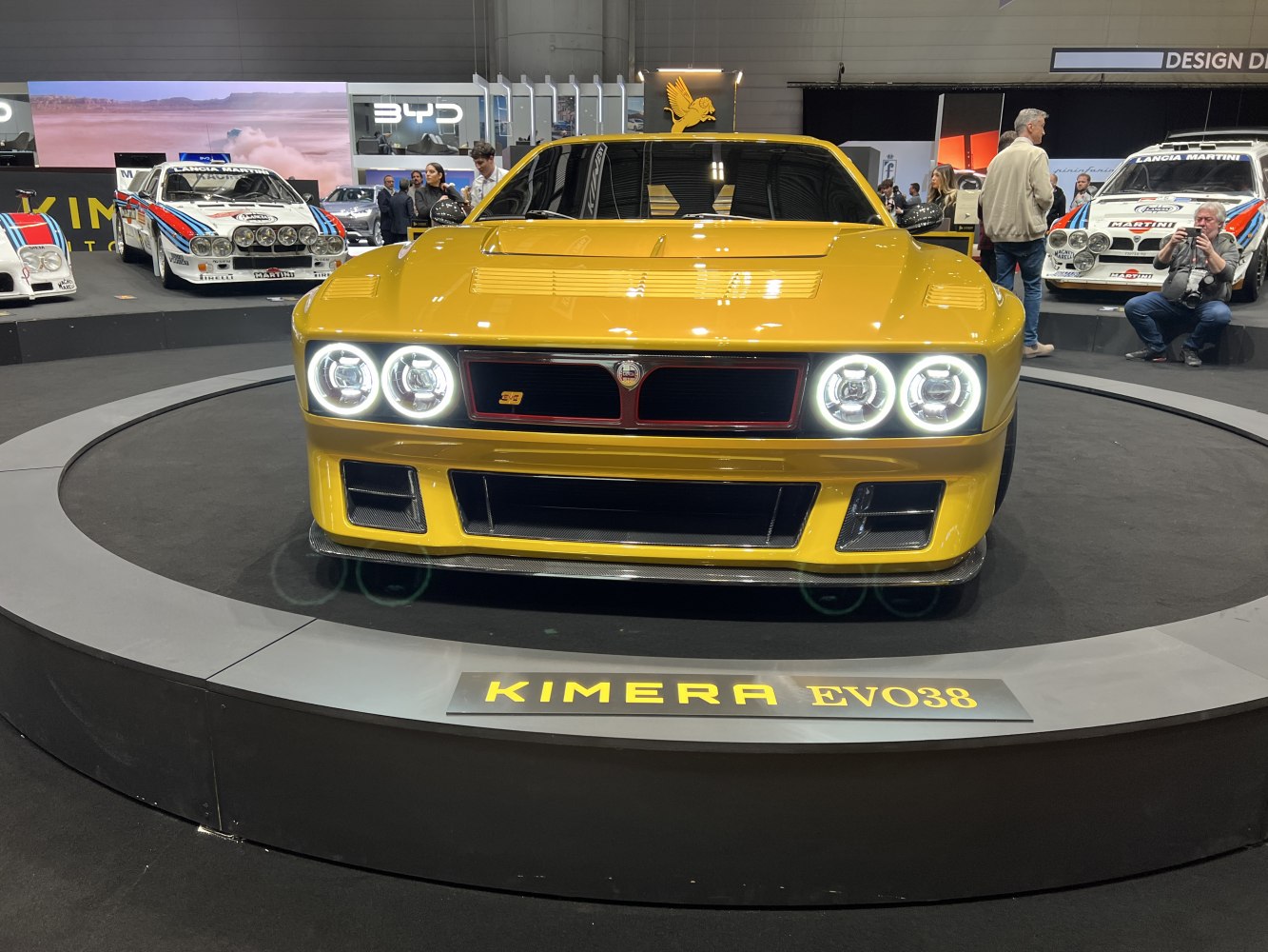 Front view with quad LED headlights and aggressive aerodynamic bumper