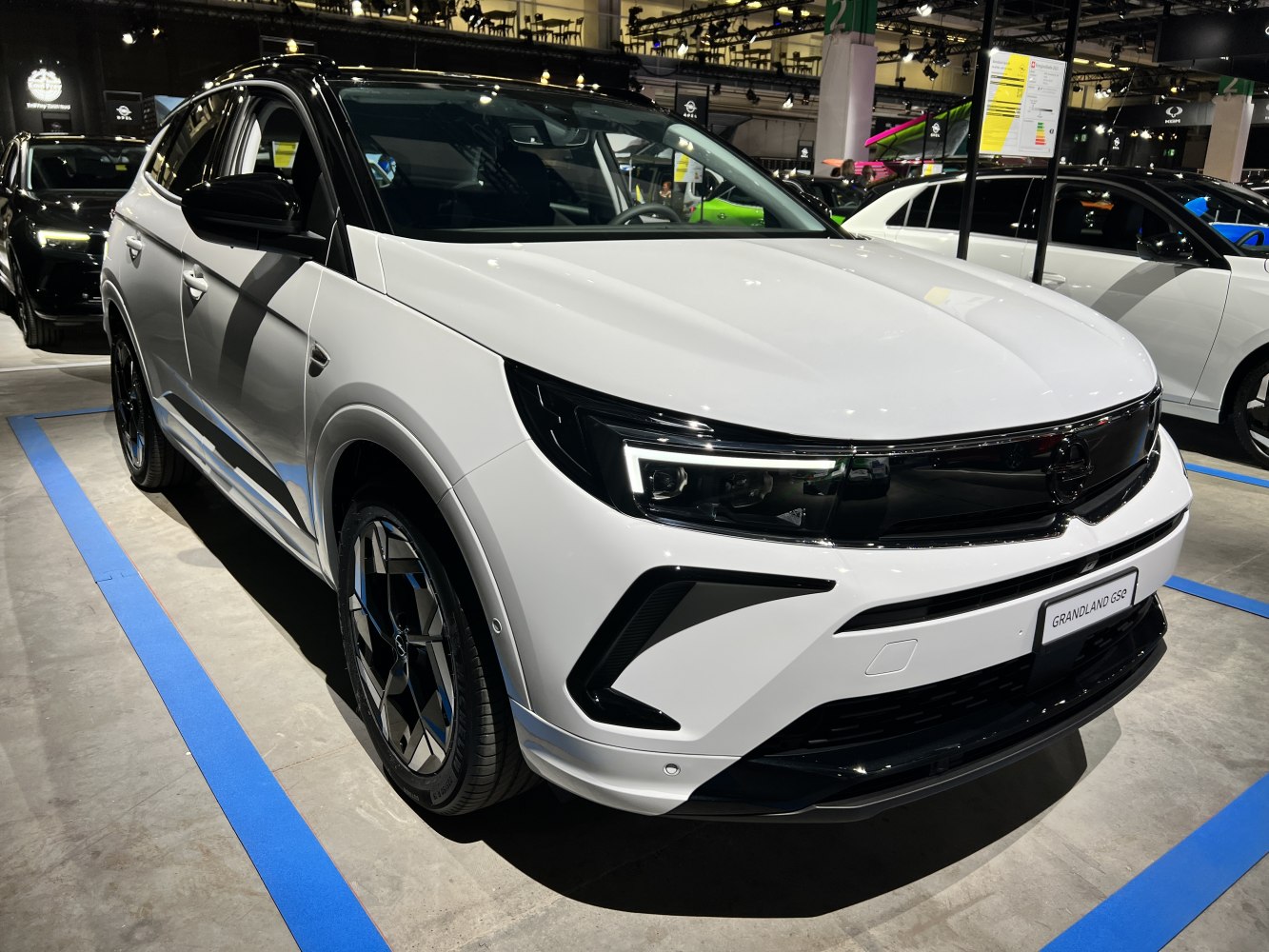 Sleek SUV front with LED headlights and sporty alloy wheels