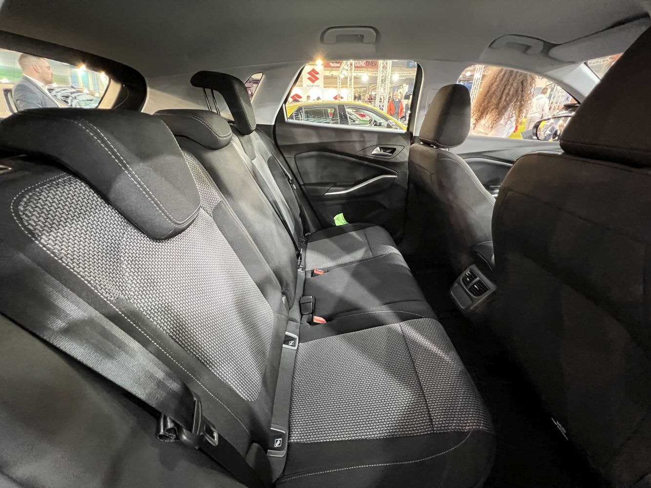 Spacious rear seat interior with cloth upholstery and rear air vents