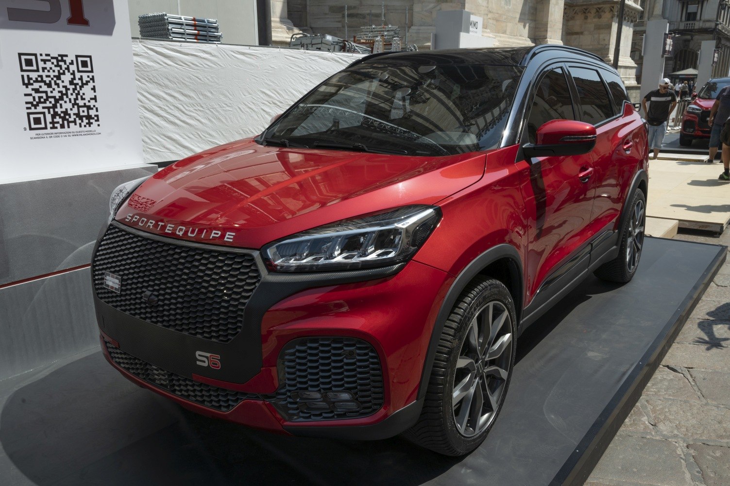 SUV front view with LED headlights and distinctive grille