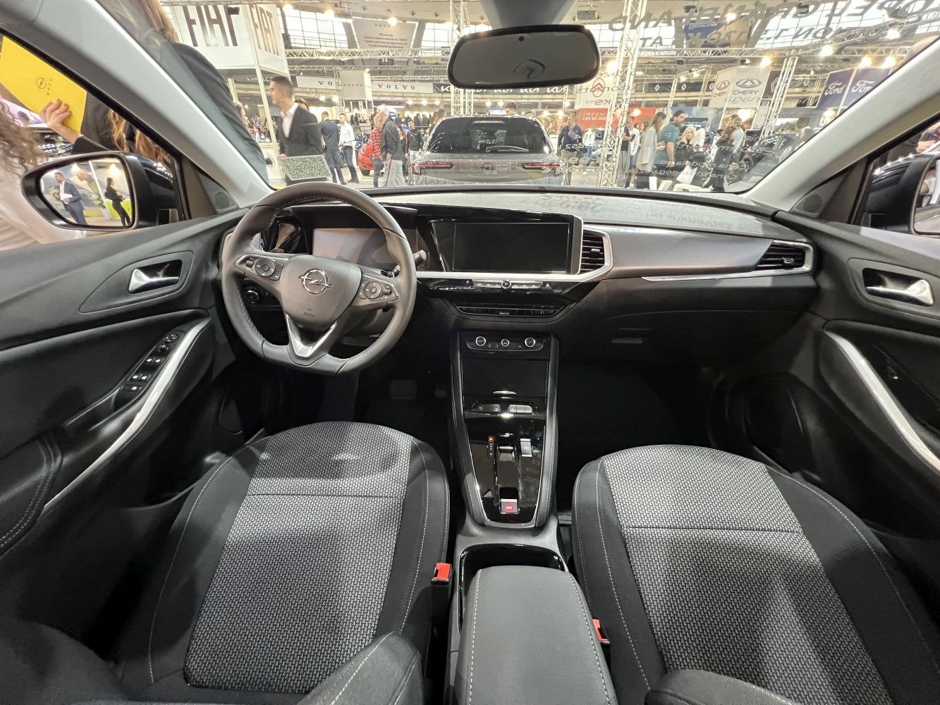 Modern Opel Grandland 2021 interior with dashboard and steering wheel