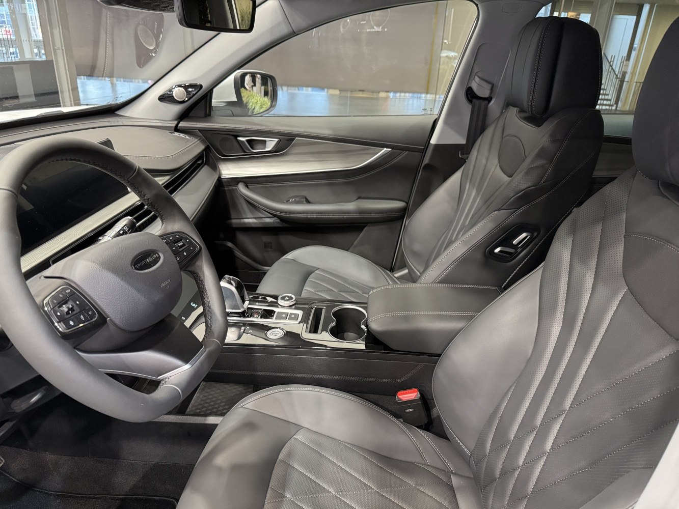 Luxury leather seats and modern dashboard interior design
