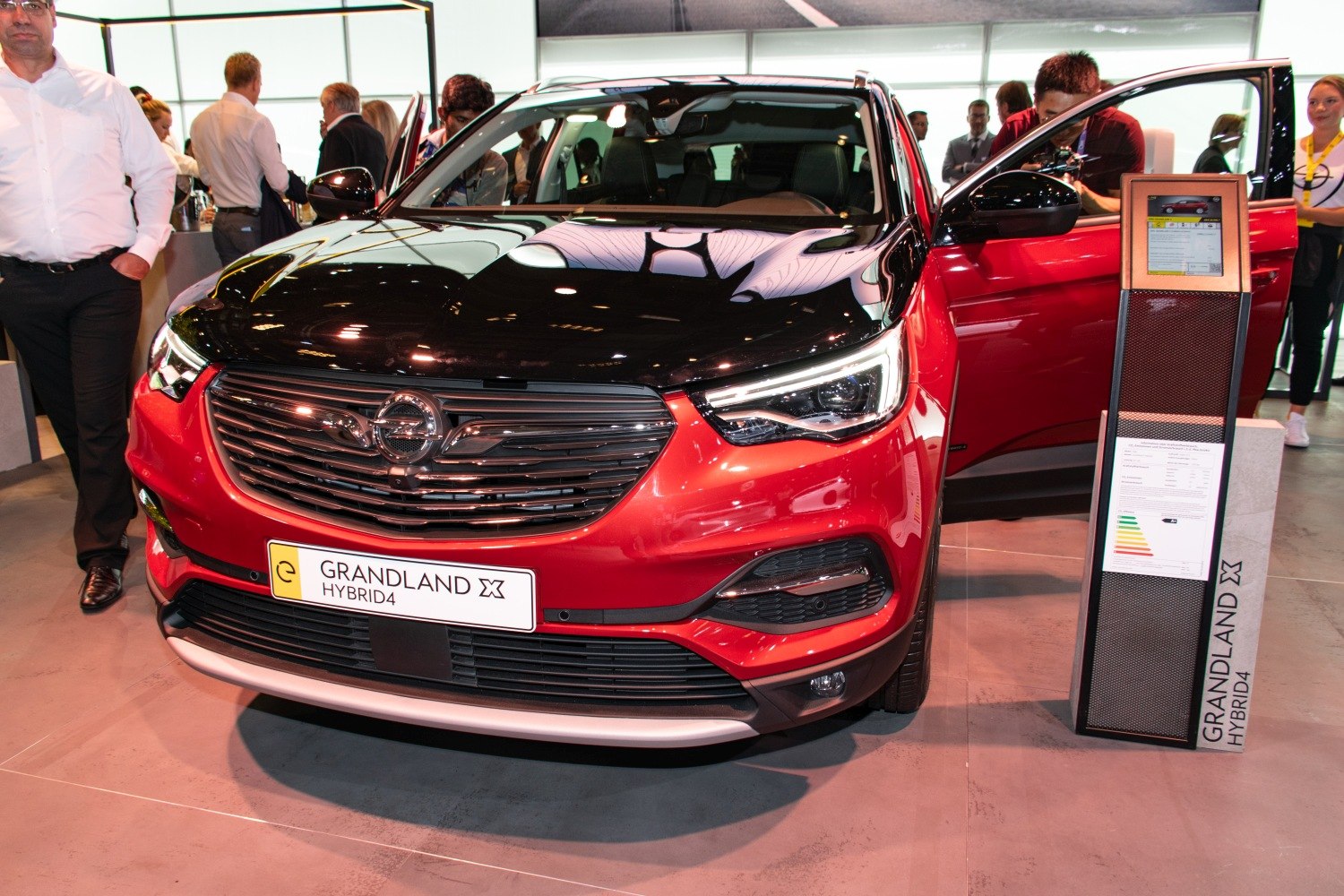 Front grille and LED headlights of a hybrid SUV