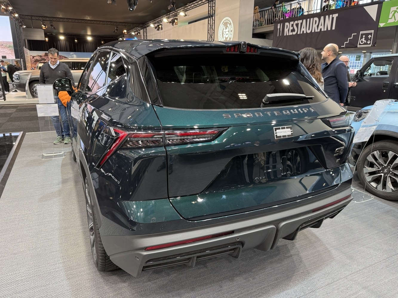 Sharp LED taillights and sporty rear bumper with sleek rear window