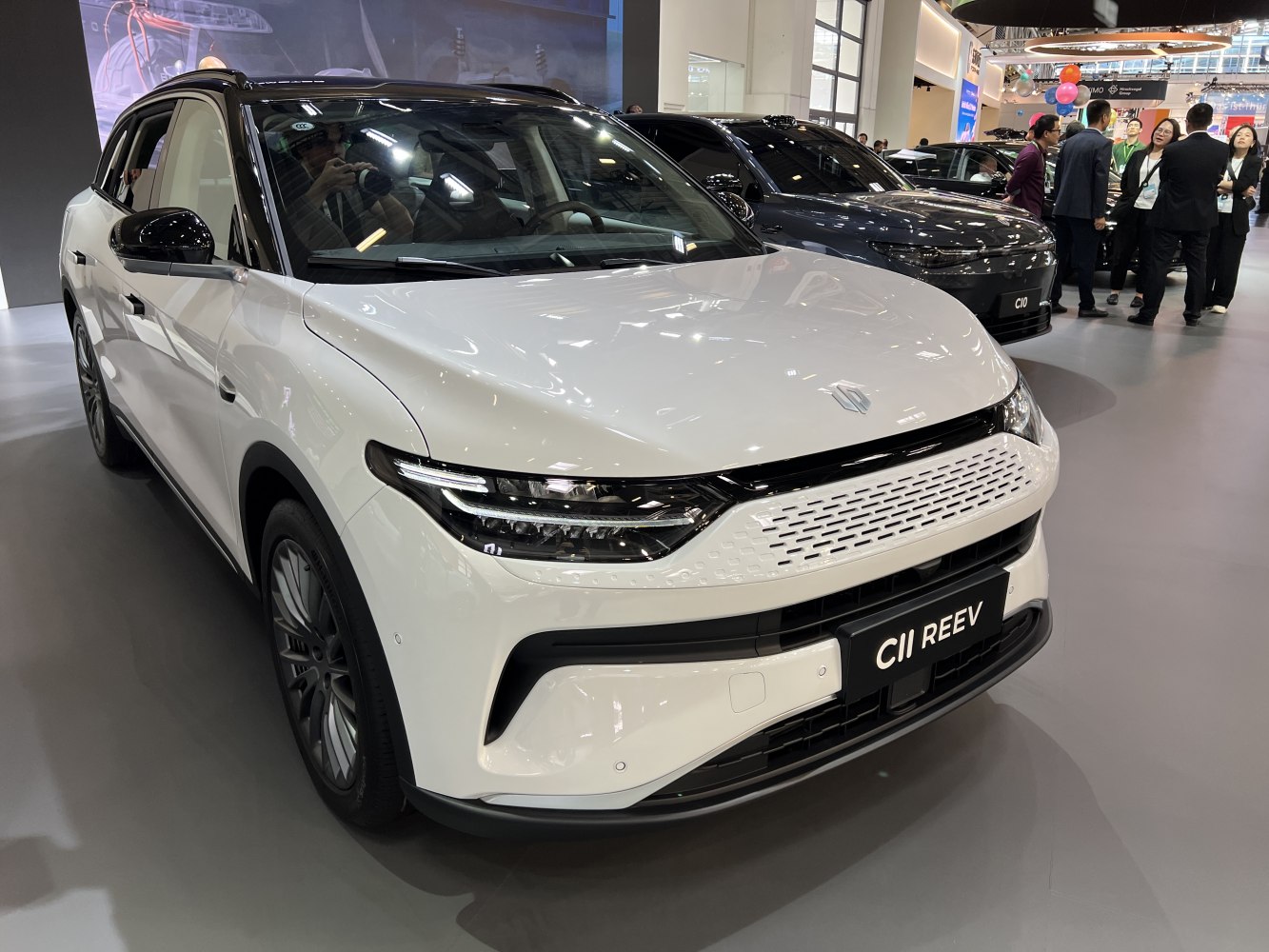 Modern front grille and LED headlights close-up