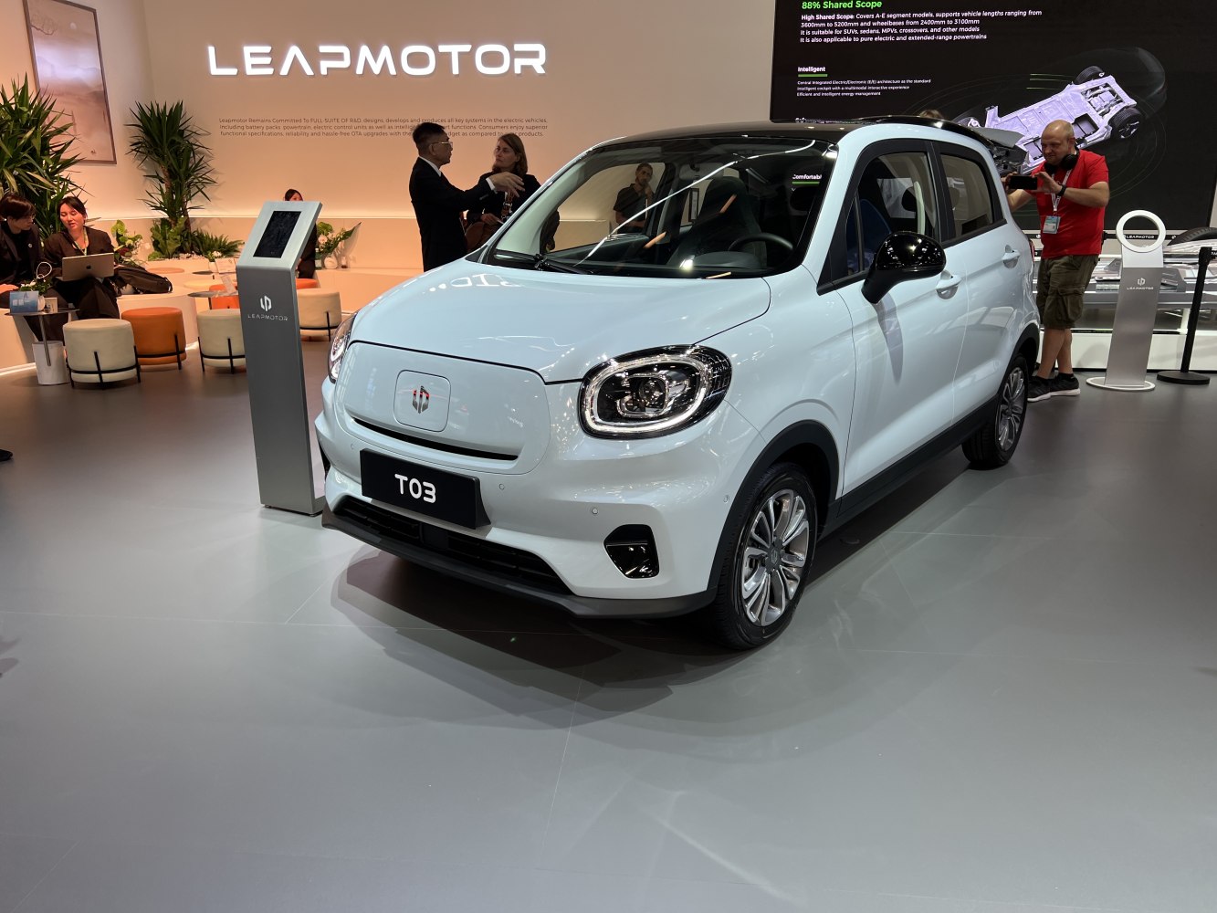 Compact electric vehicle with LED headlights and aerodynamic body