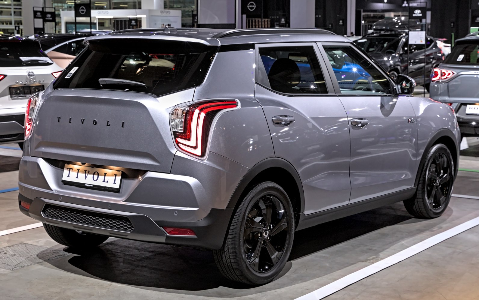Rear and side view with LED tail lights and black alloy wheels