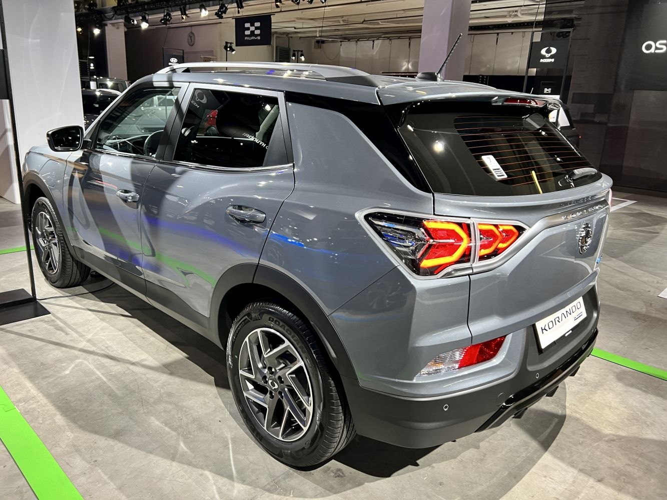 Rear side profile with LED tail lights and alloy wheels