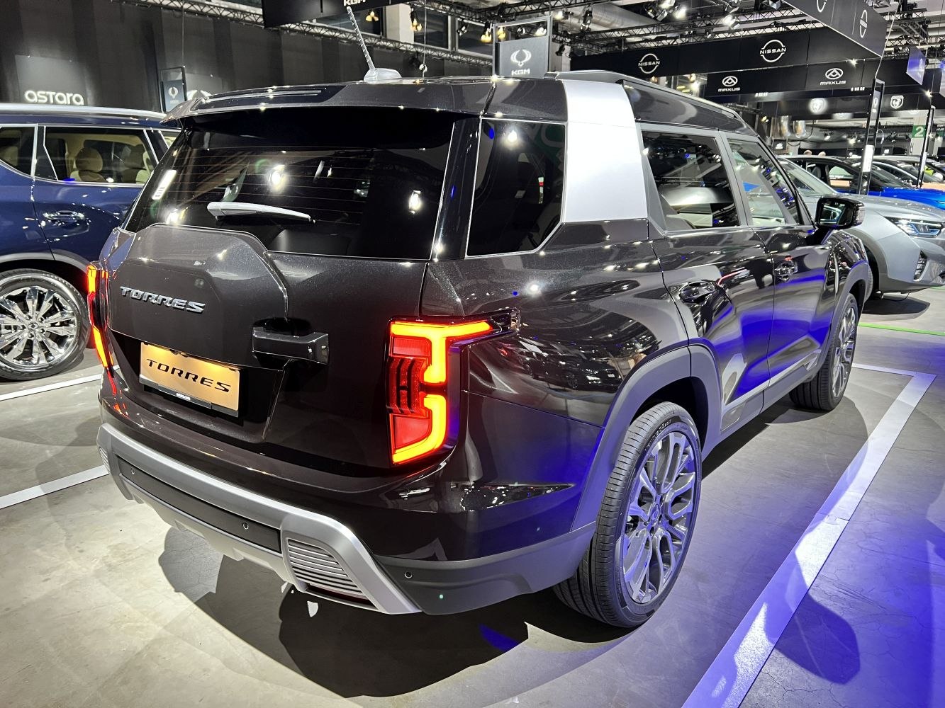 Rear and side view with LED tail lights and large alloy wheels