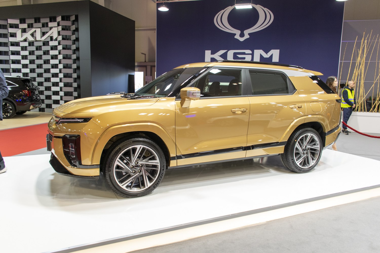 Sleek SUV side view with sharp LED headlights and stylish alloy wheels