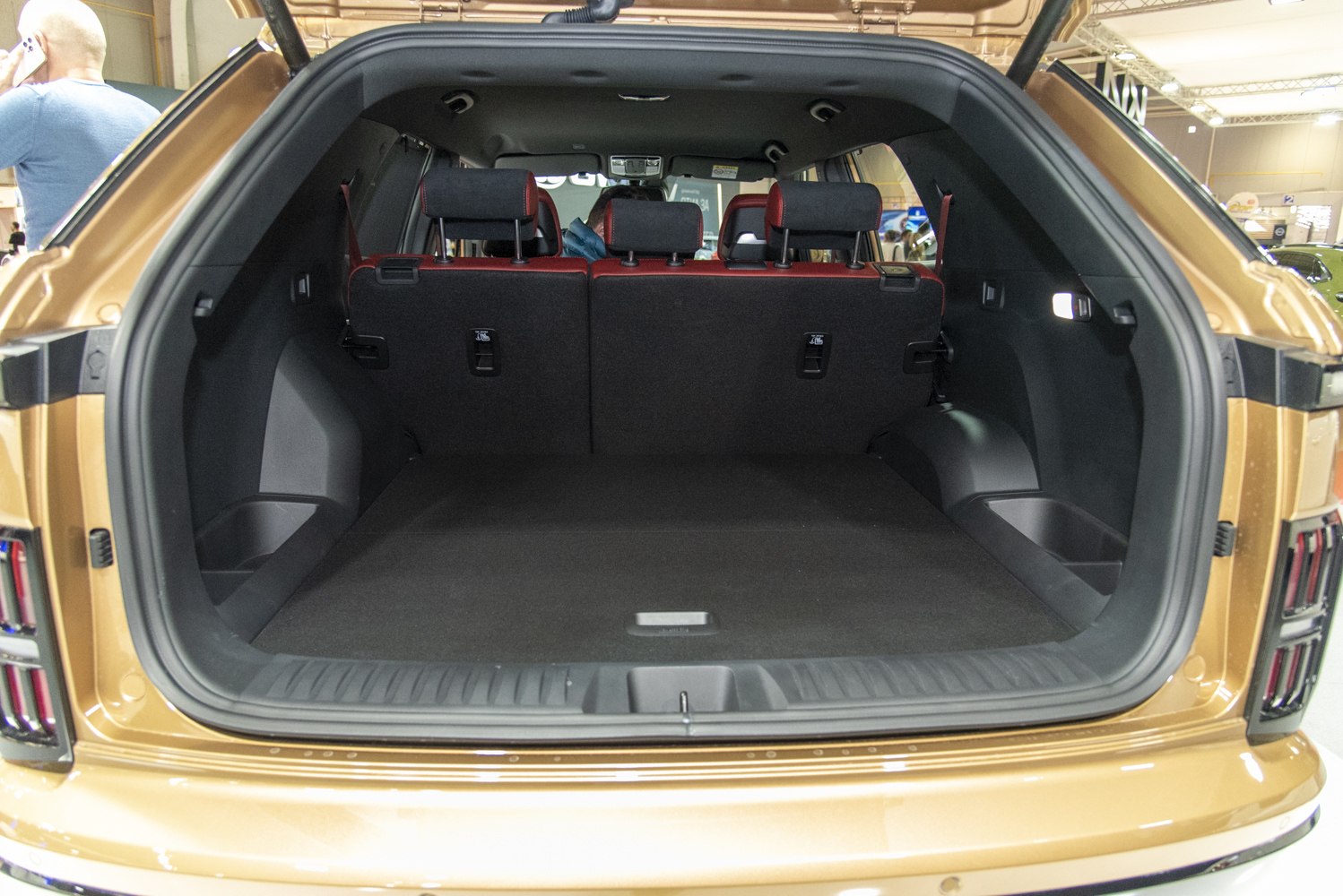 Spacious SUV trunk with foldable rear seats and premium interior details