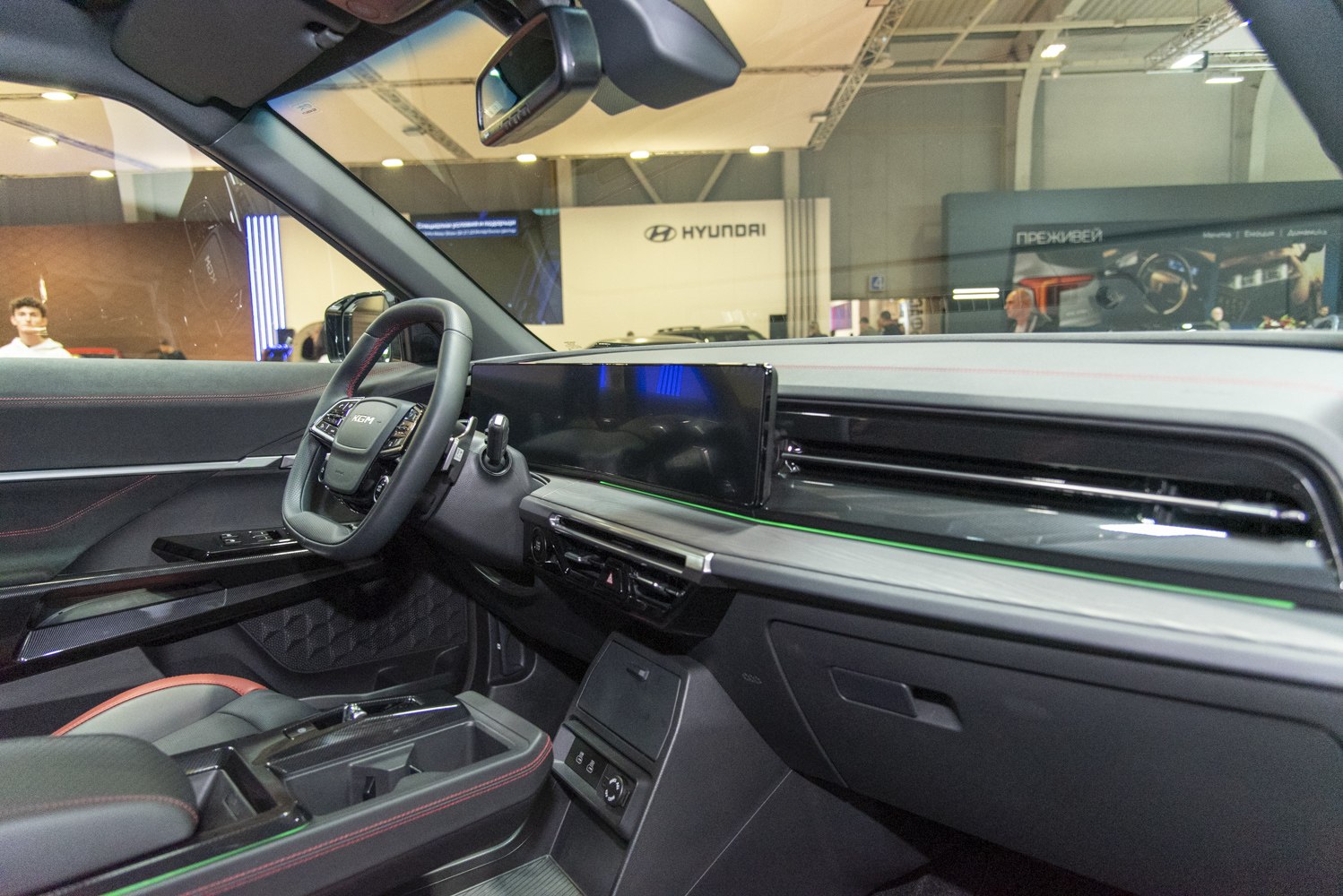 Modern interior with digital dashboard and multifunction steering wheel
