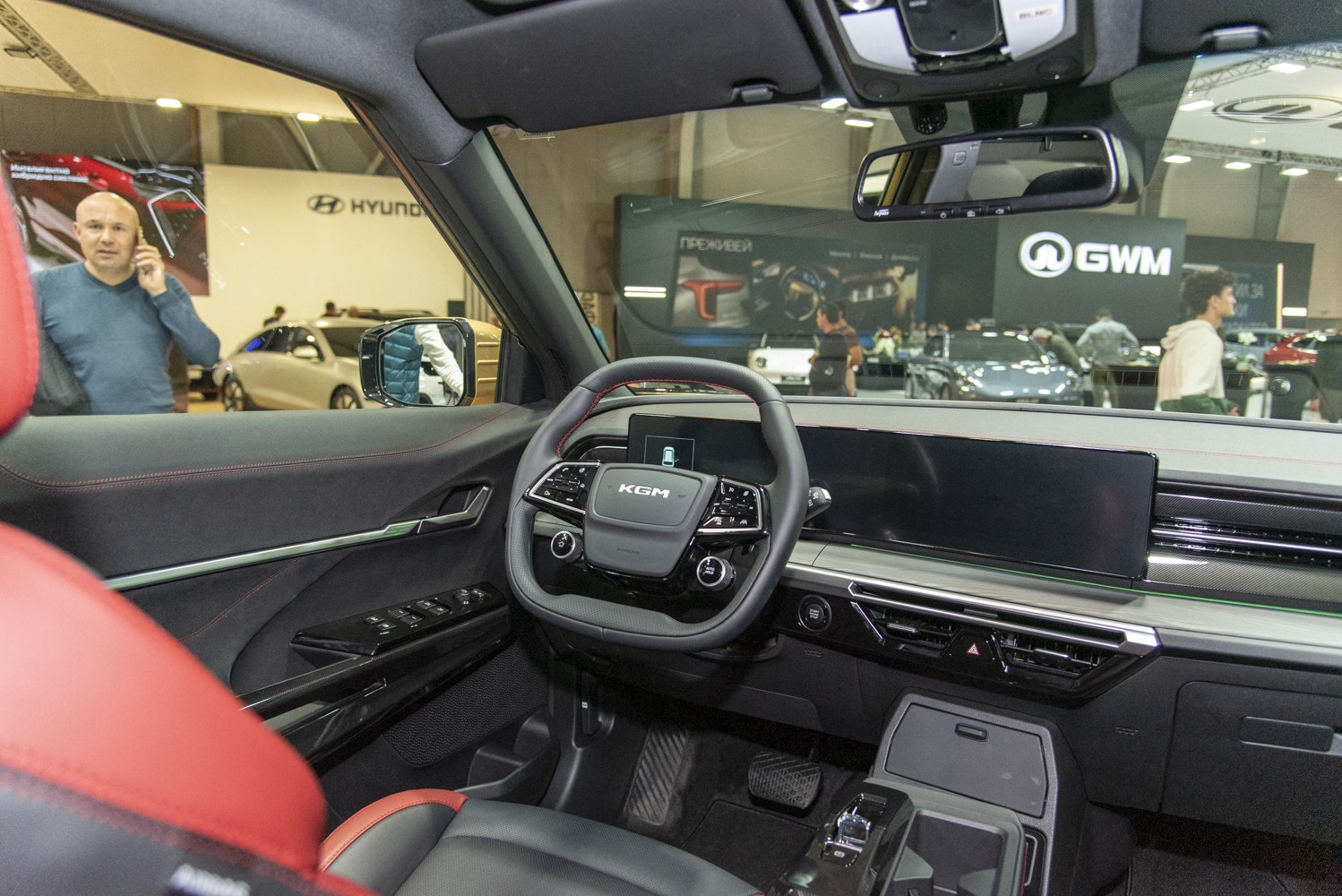 Modern dashboard and multifunction steering wheel with digital displays