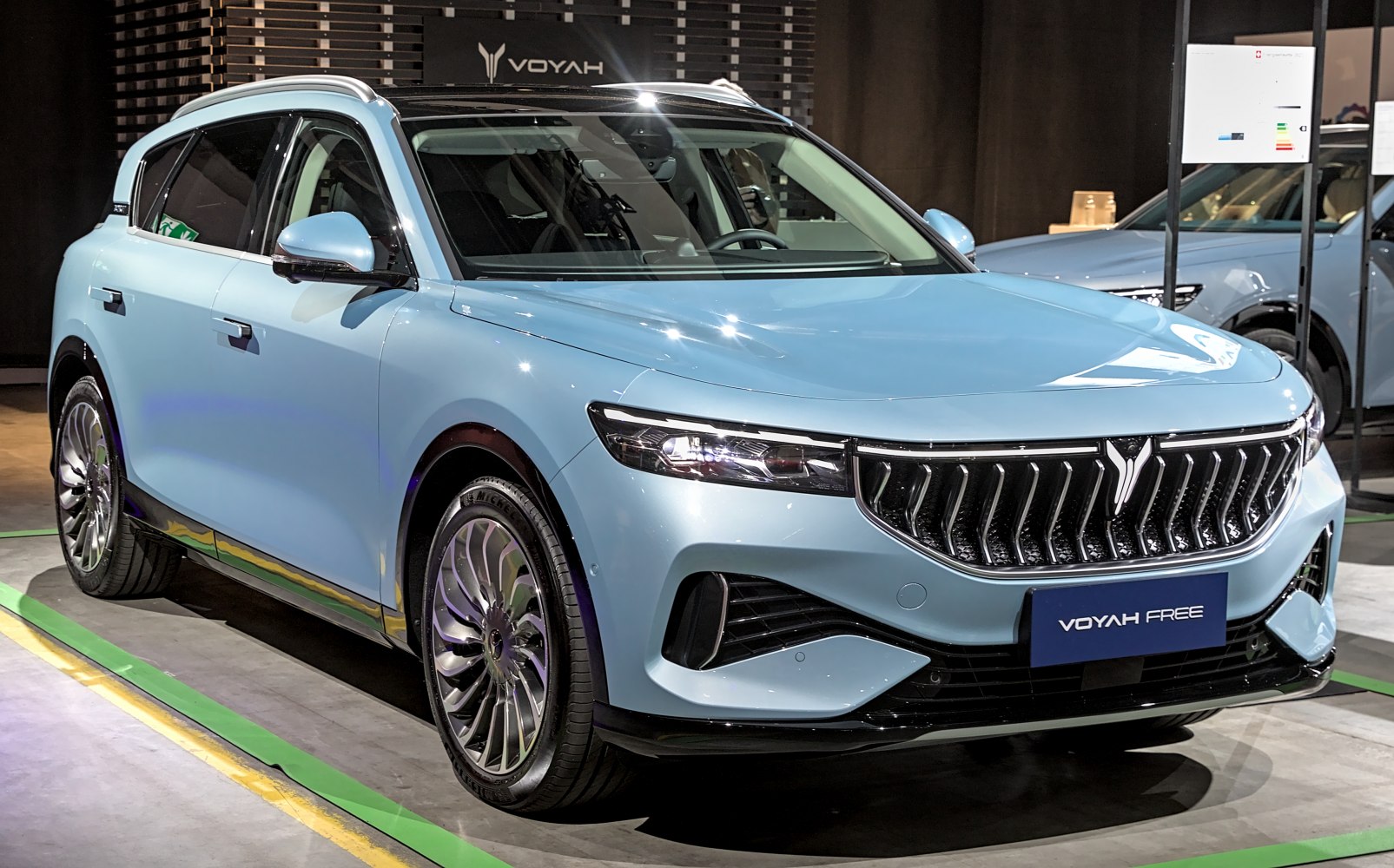 Modern front design with distinctive grille and LED headlights