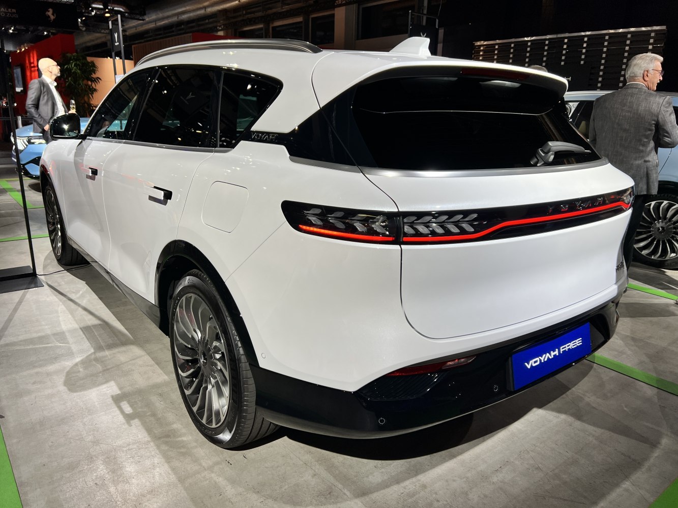 Rear and side view of an SUV with LED taillights and sleek aerodynamic design