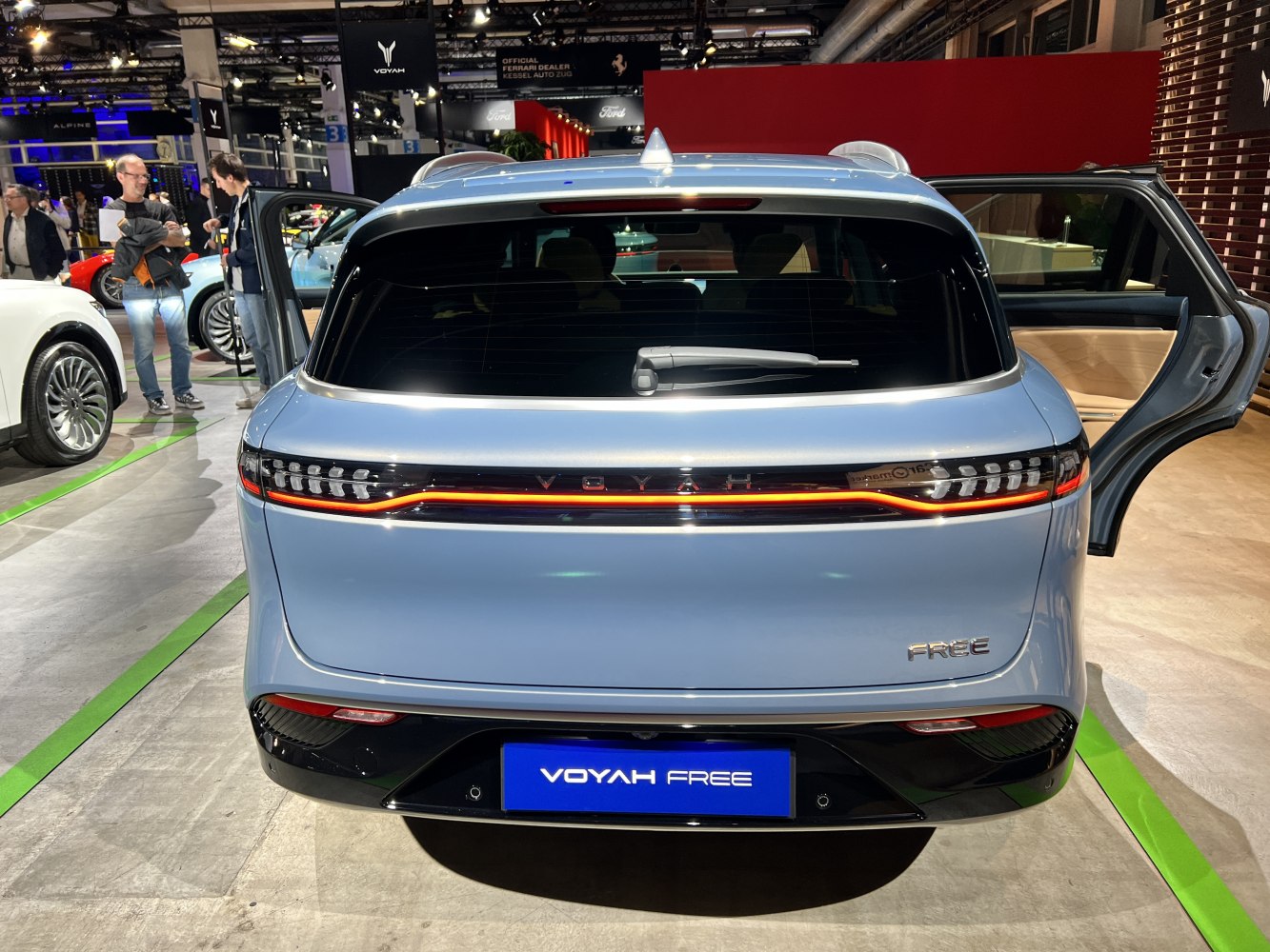 Rear design featuring LED light bar and rear windshield wiper.