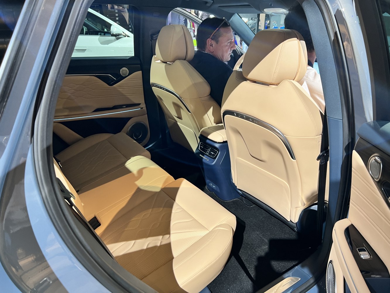 Rear seat leather interior with modern design and rear air vents