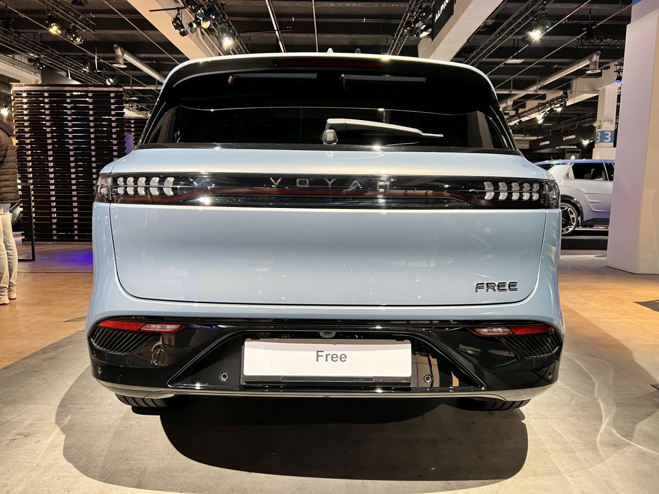 Rear view with LED continuous tail light strip and modern rear design