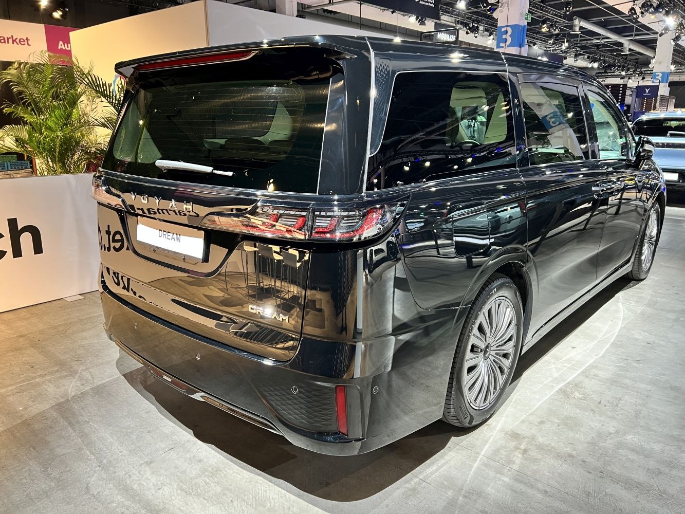 Rear view and tail light design of a modern luxury van