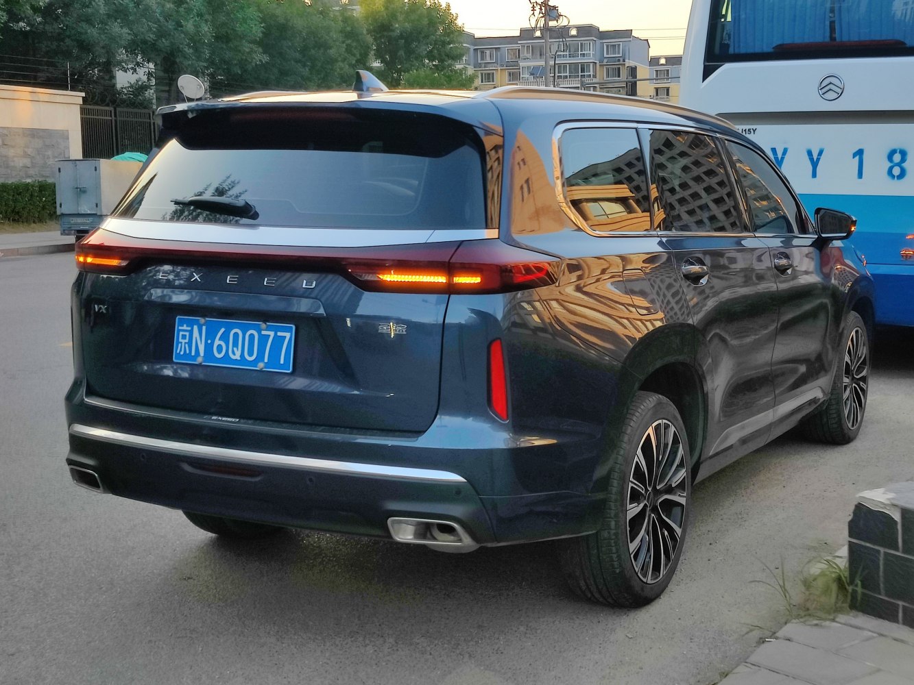 Rear view with LED tail lights and alloy wheels