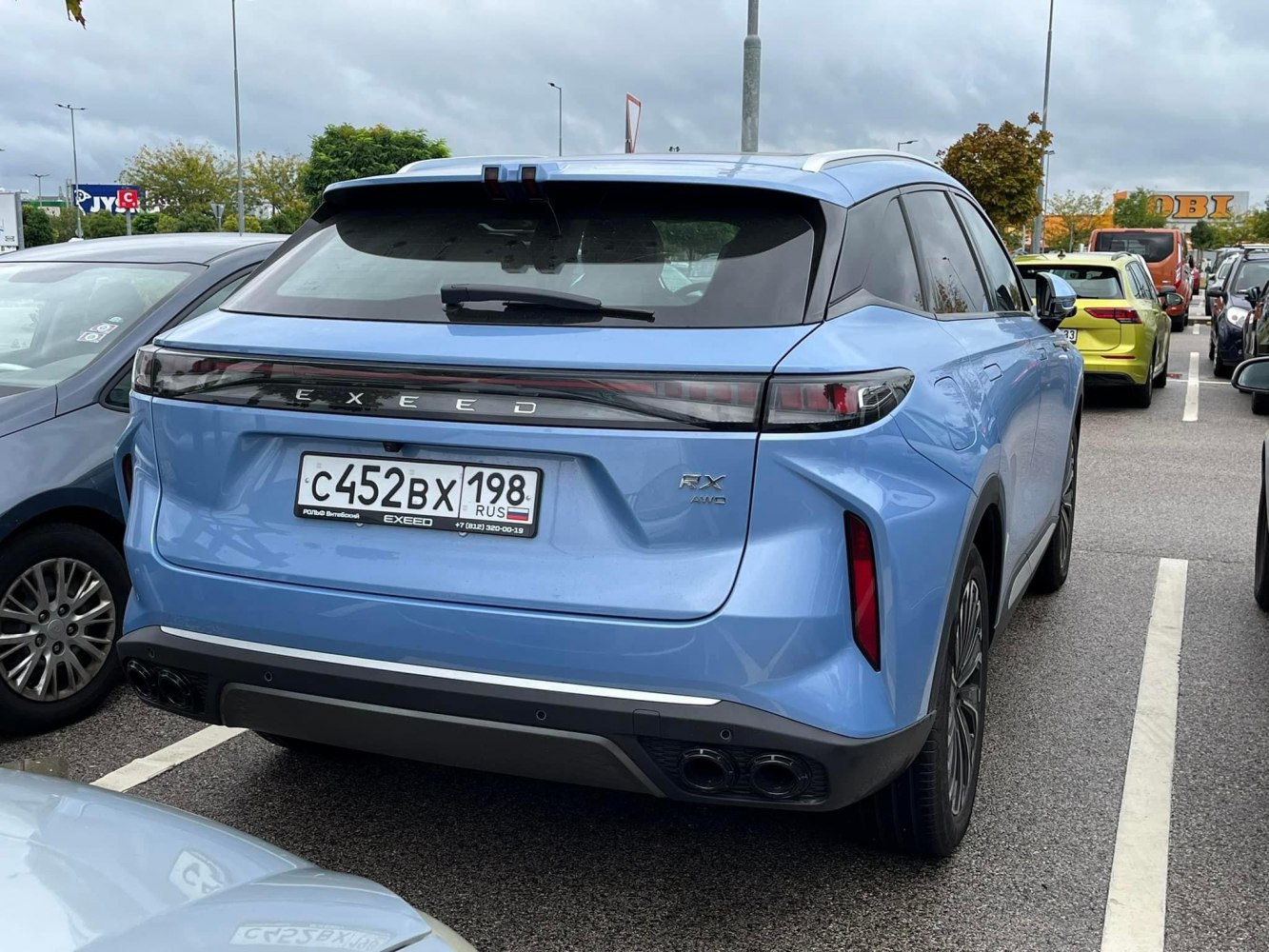 Rear view with LED taillights and quad exhaust tips