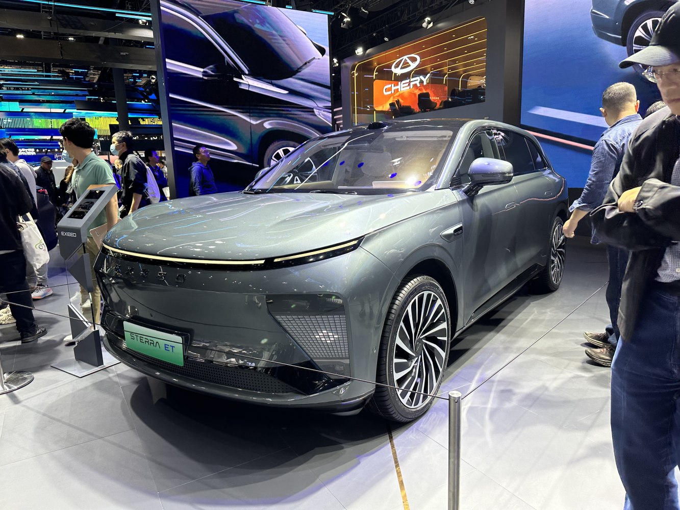 Front view with sleek slim LED headlights and aerodynamic design.