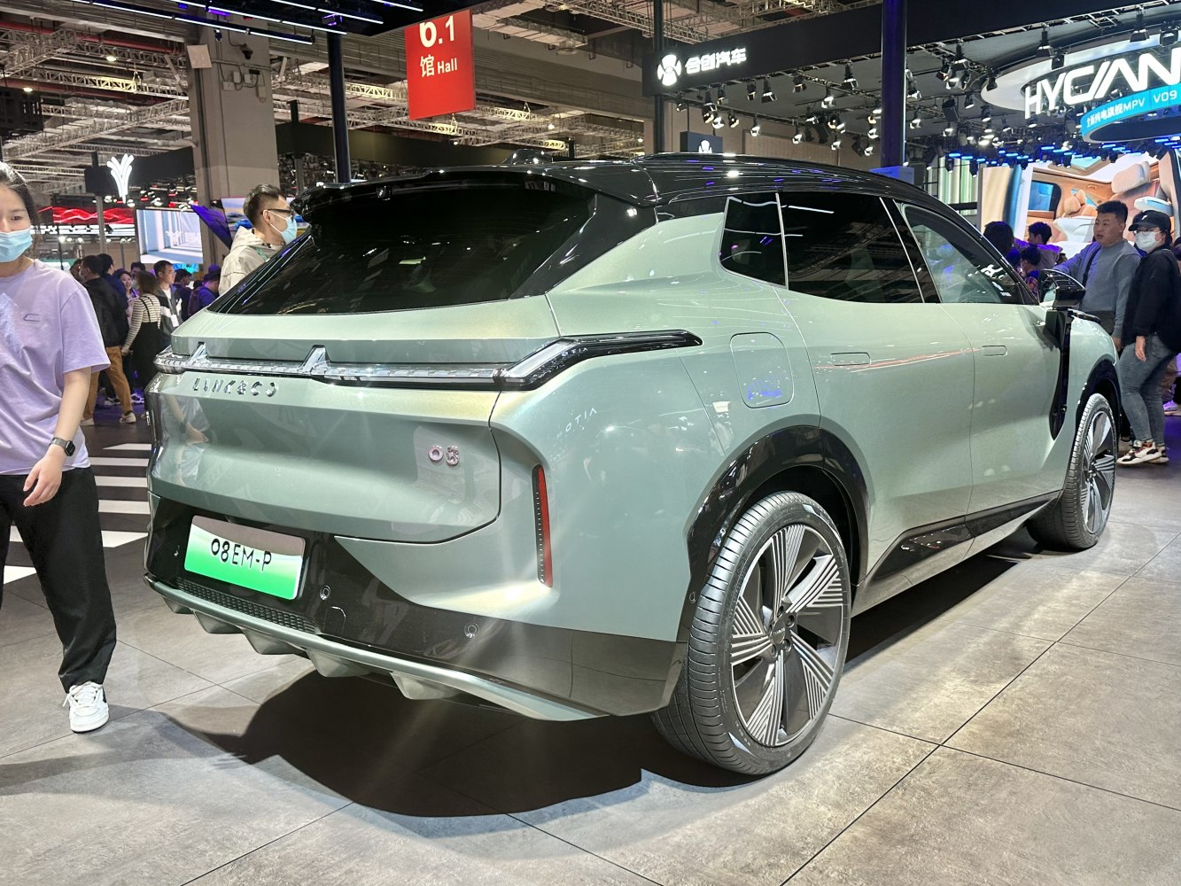 Rear view of a sleek SUV with LED tail lights and large alloy wheels