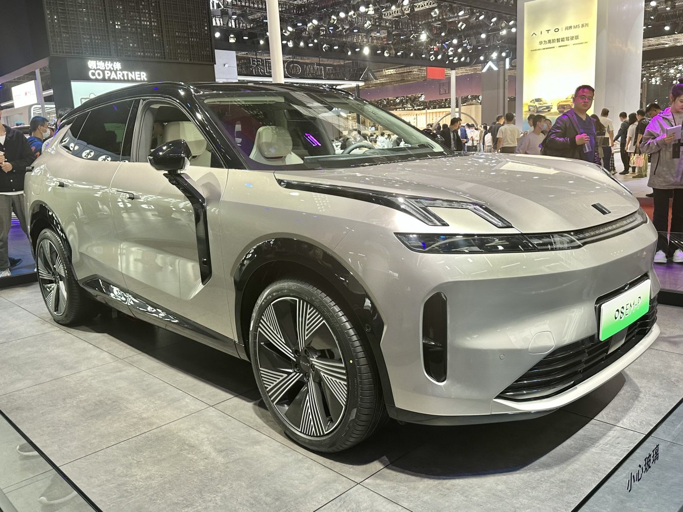Modern electric SUV with LED headlights and aerodynamic design