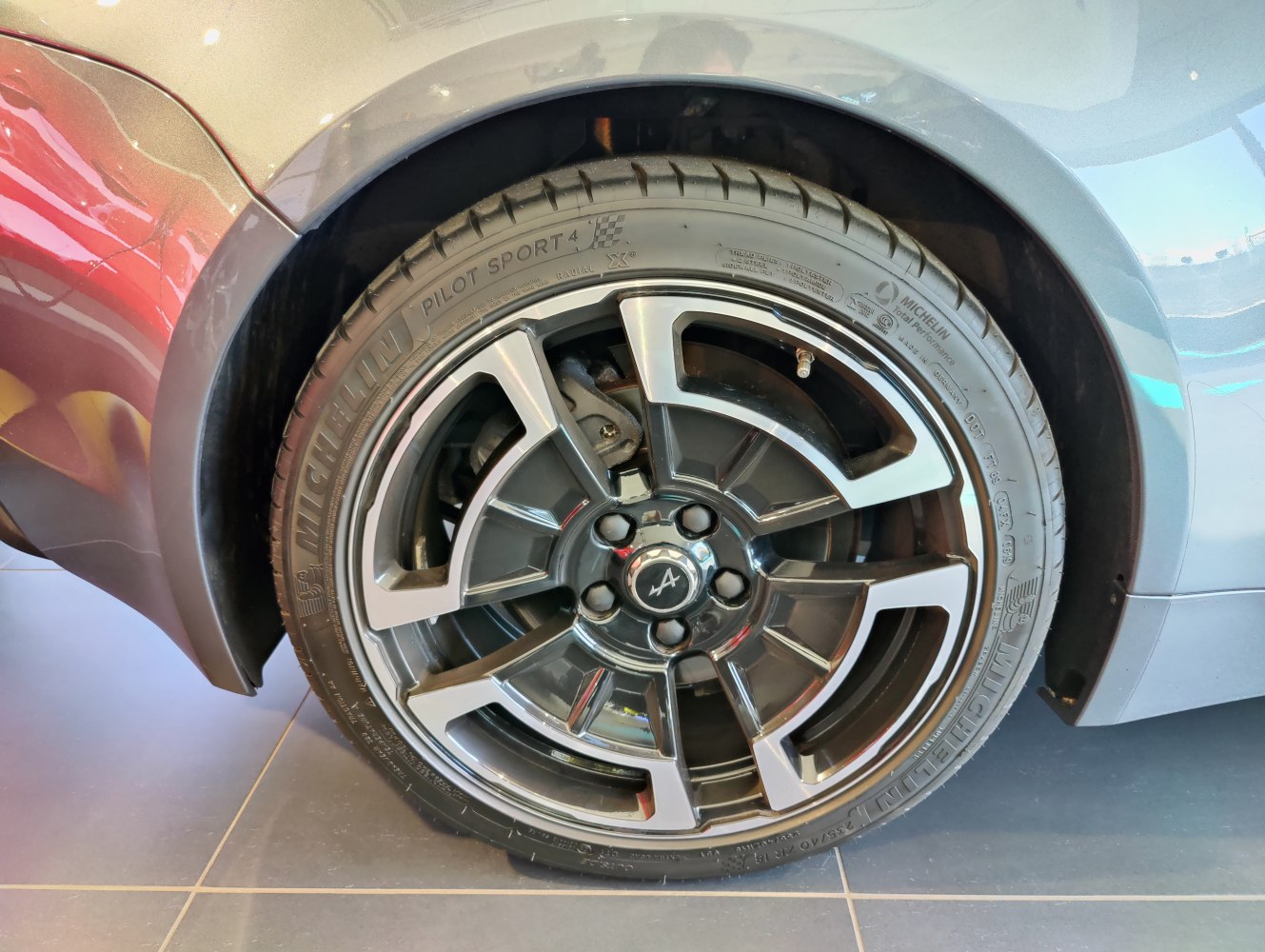 Michelin Pilot Sport 4 tire on Alpine A110 alloy wheel