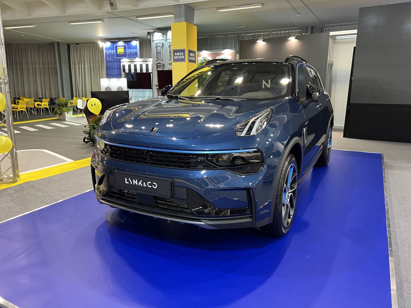 Front view of SUV with unique grille and LED headlights