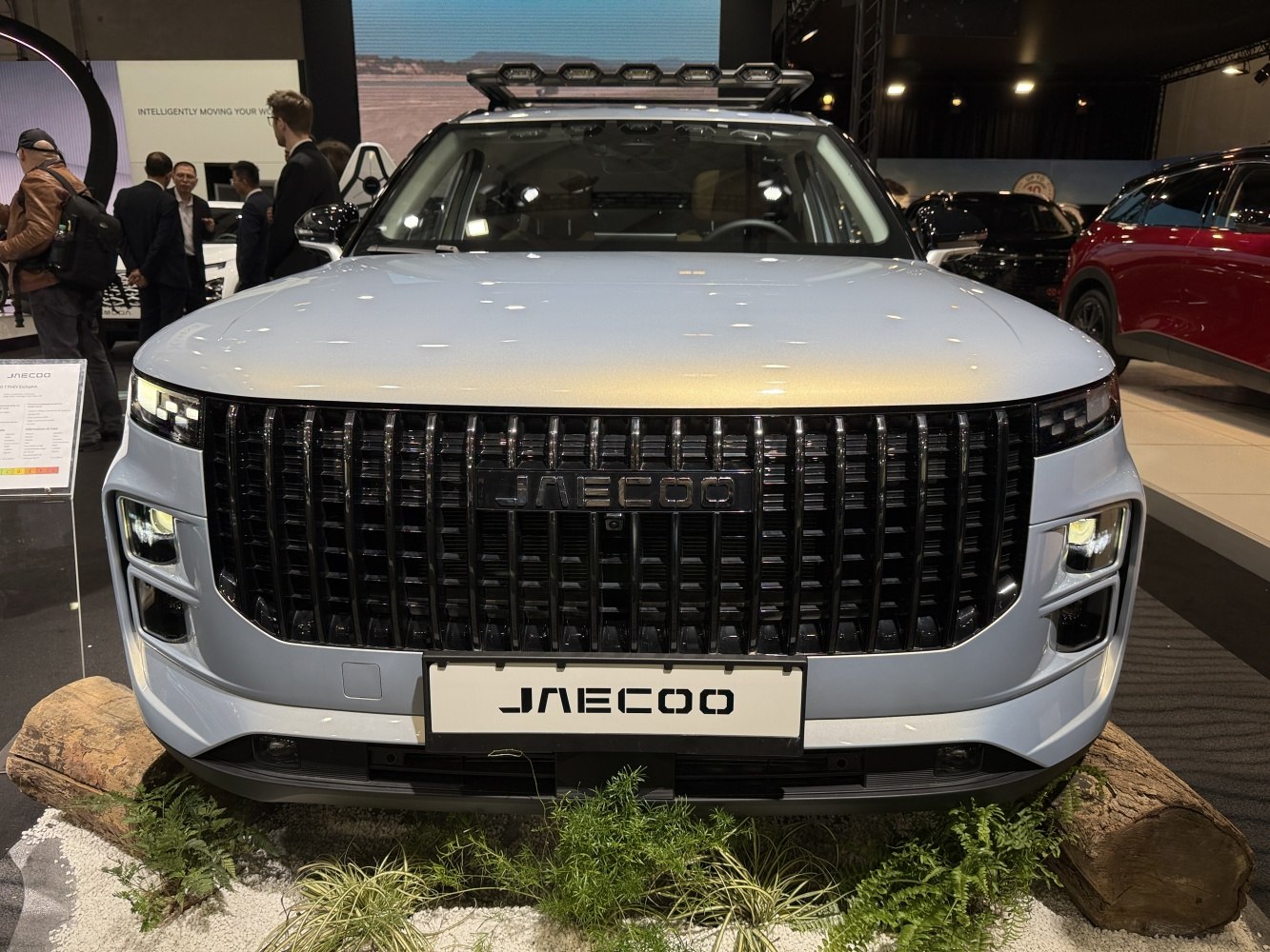 SUV front view with distinctive grille and LED headlights