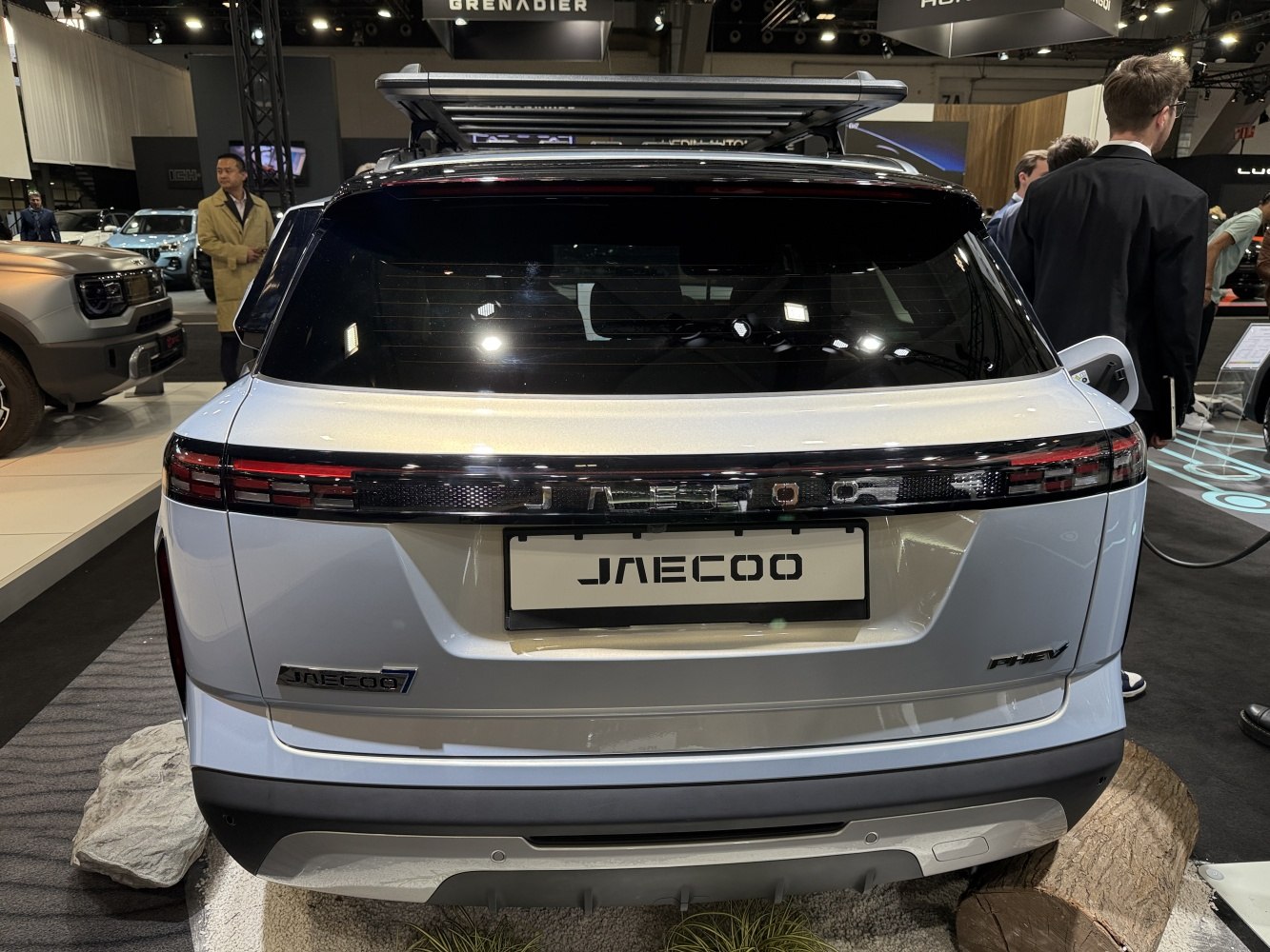 Rear view of SUV with continuous LED tail light bar and PHEV badge