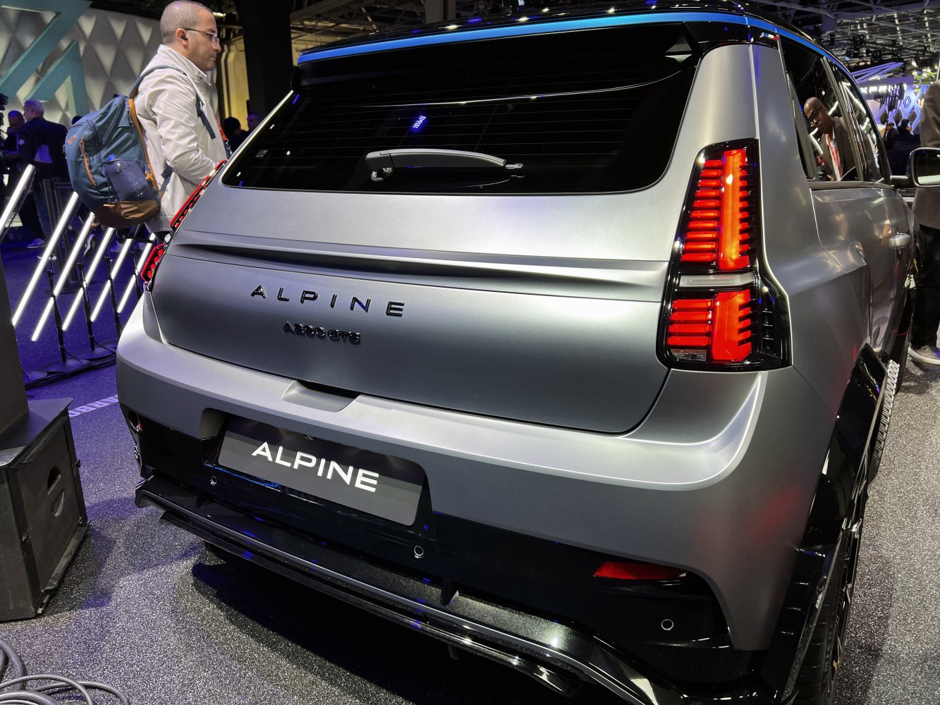 Rear view of Alpine A290 with distinctive LED taillights and rear windshield wiper