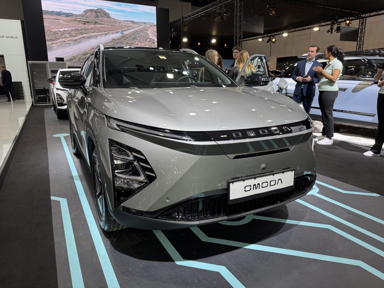 Futuristic headlights and sleek front design of vehicle