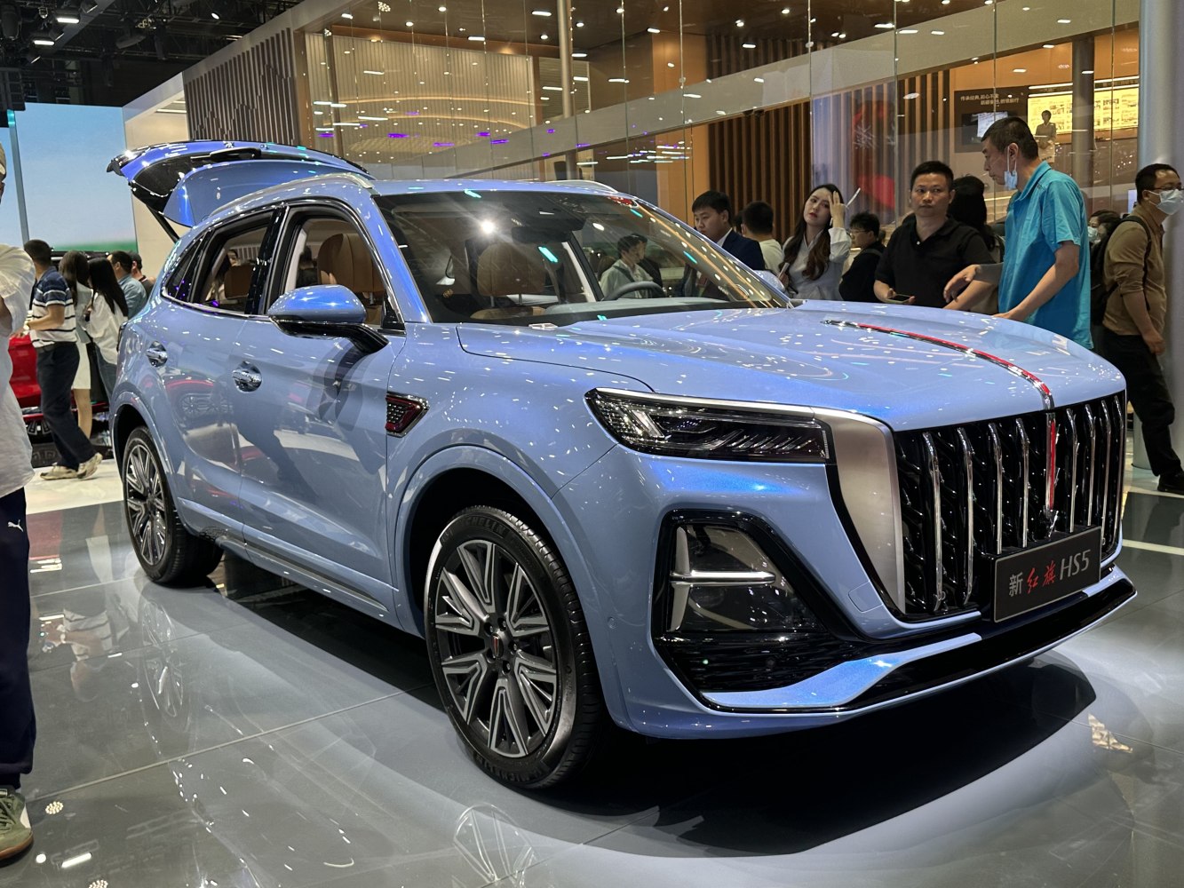 SUV with LED headlights and distinctive vertical grille