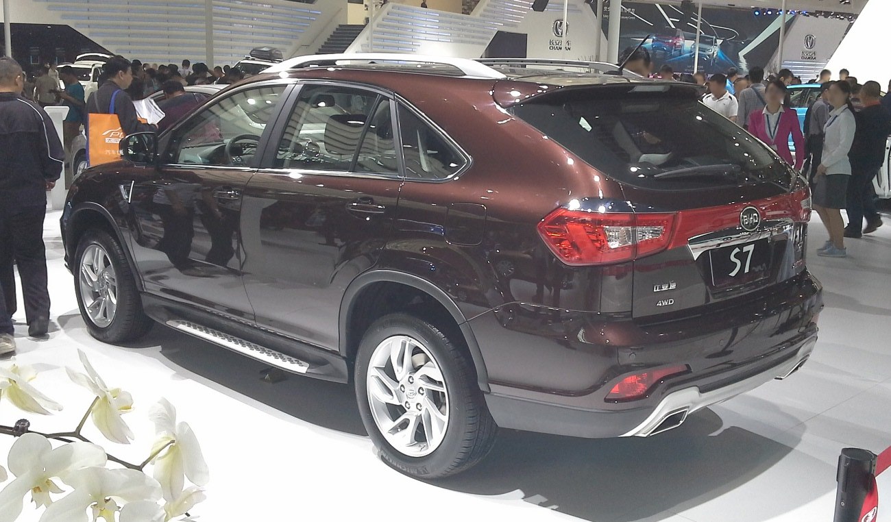 Rear and side view of modern 4WD SUV