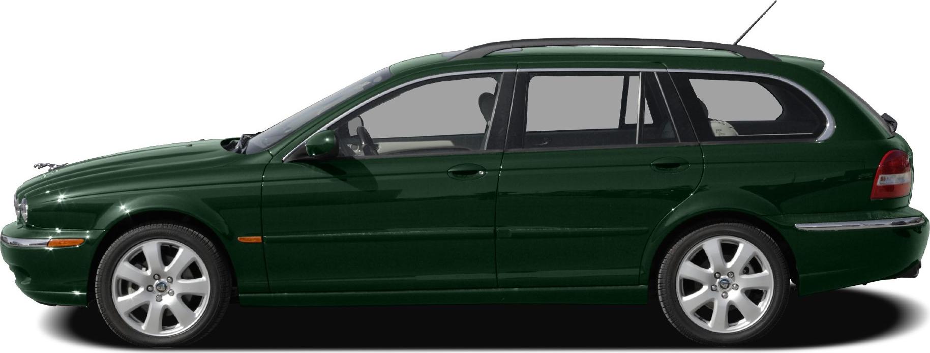 Side profile of a sleek estate vehicle with alloy wheels