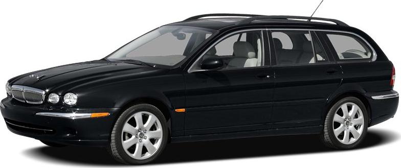 Side profile of black station wagon with roof rails and alloy wheels
