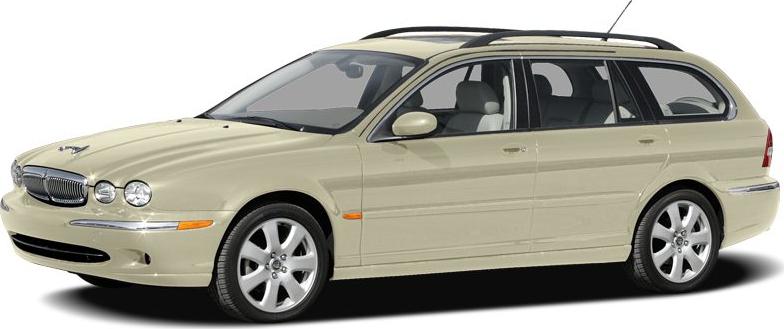 Beige wagon with alloy wheels and roof rails in side profile.