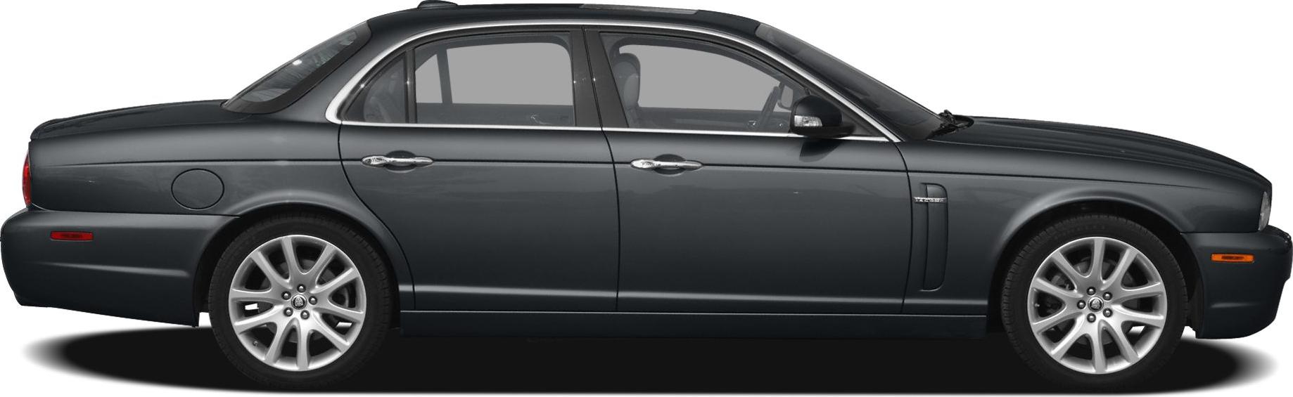 Side profile of a luxury sedan with multi-spoke alloy wheels.