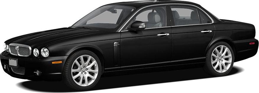 Long luxury sedan side profile with sleek black paint and elegant wheel design