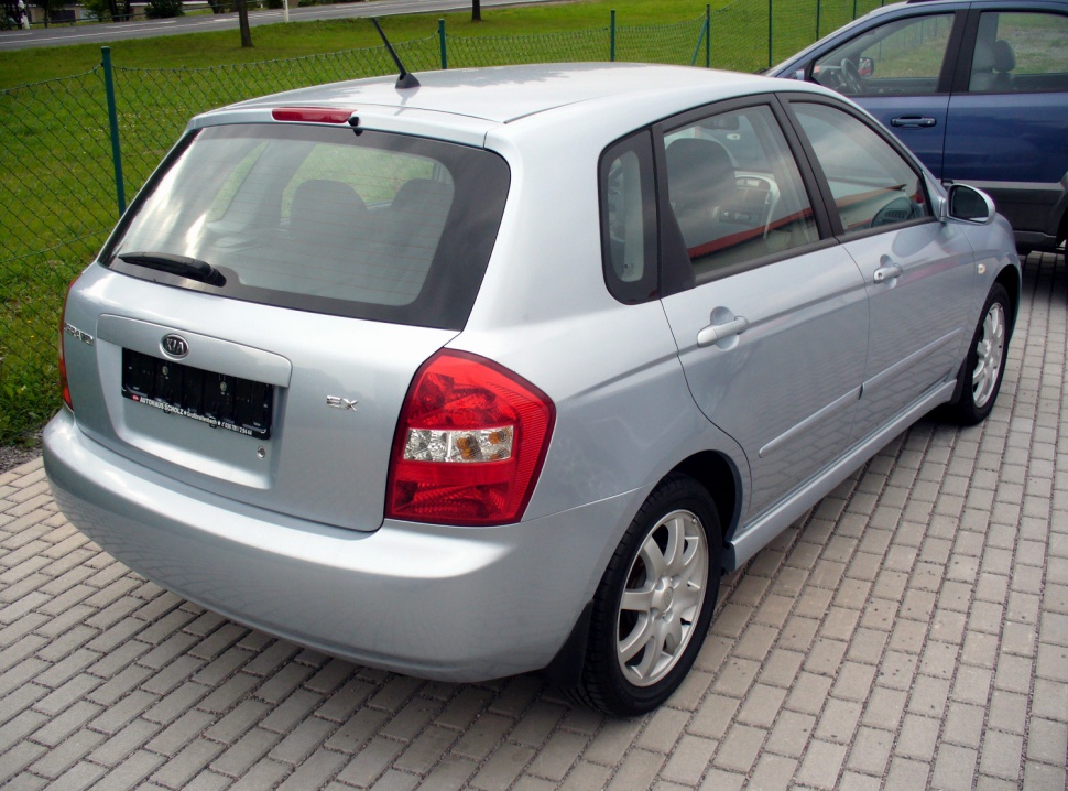 Rear view of compact five-door hatchback with distinctive taillights