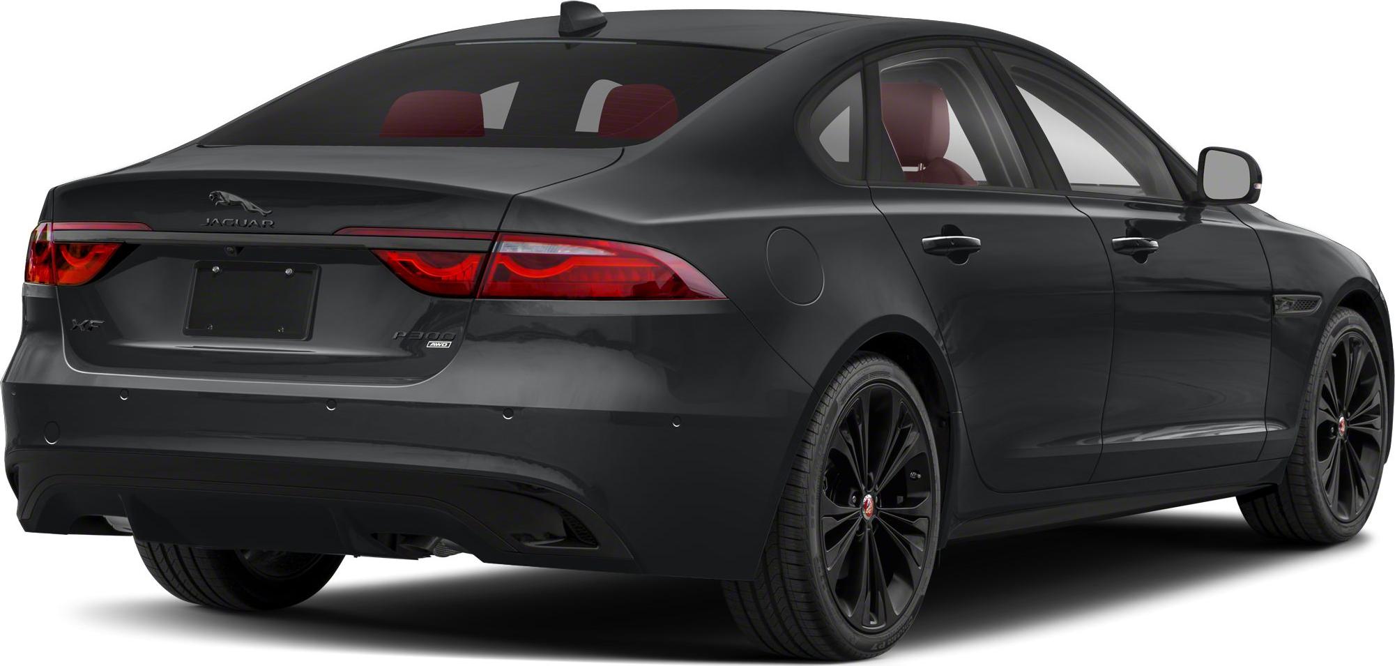 Sleek rear view with distinctive taillights and black alloy wheels