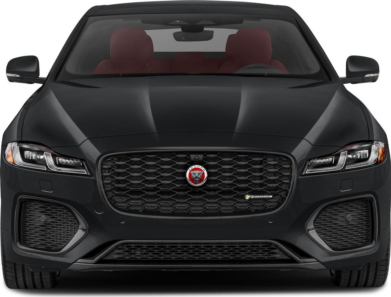 Front view with honeycomb grille and LED headlights