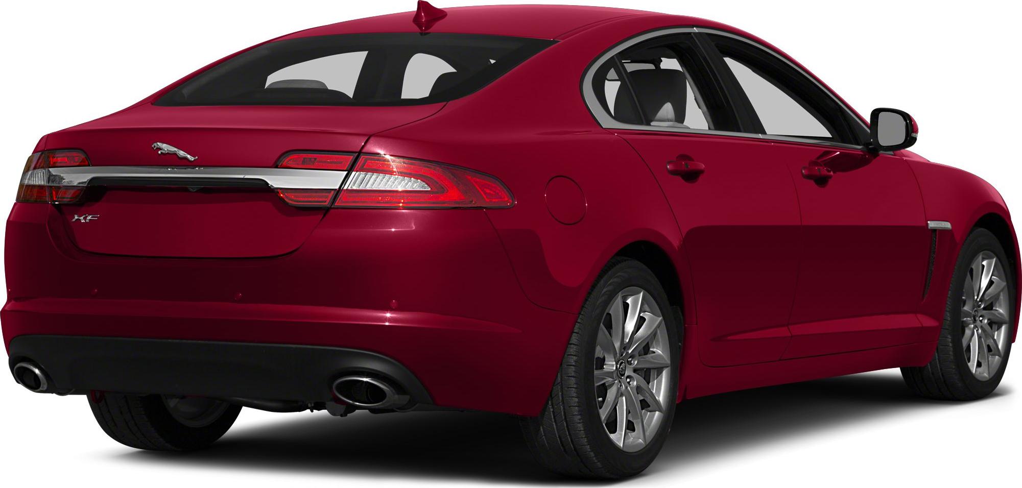 Red luxury sedan rear side with dual exhaust and sleek taillights