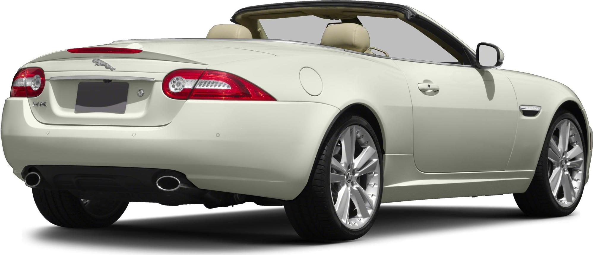 Rear view of convertible with dual exhaust and alloy wheels