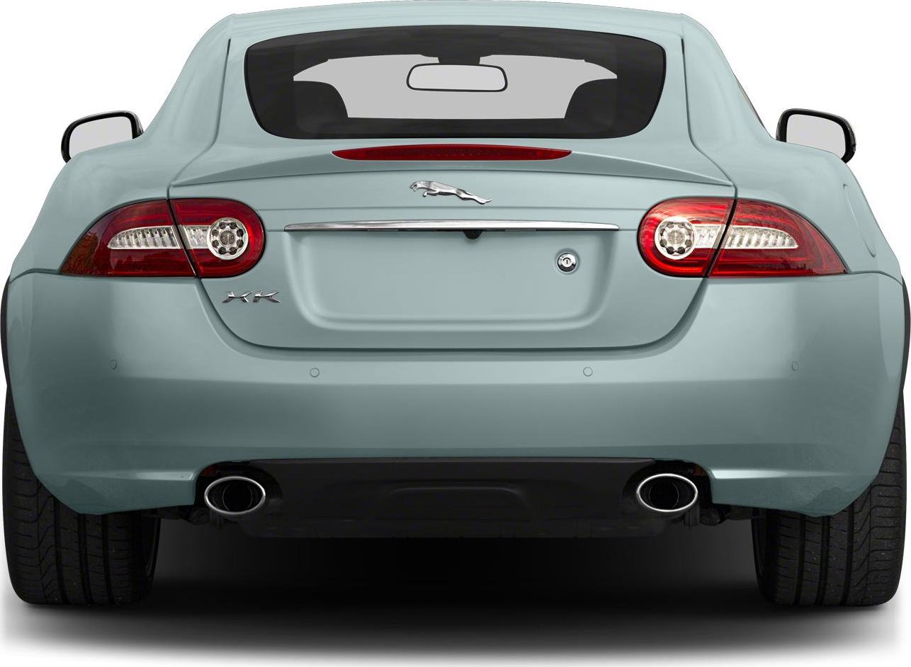 Rear view with twin exhausts and oval tail lights